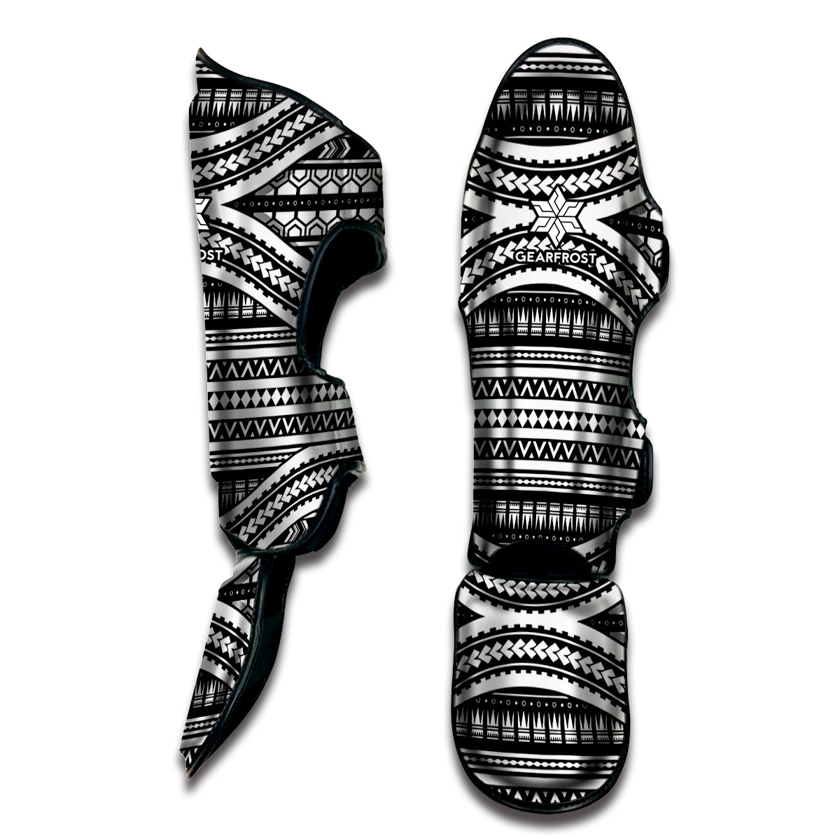 Maori Tattoo Polynesian Tribal Print Muay Thai Shin Guard