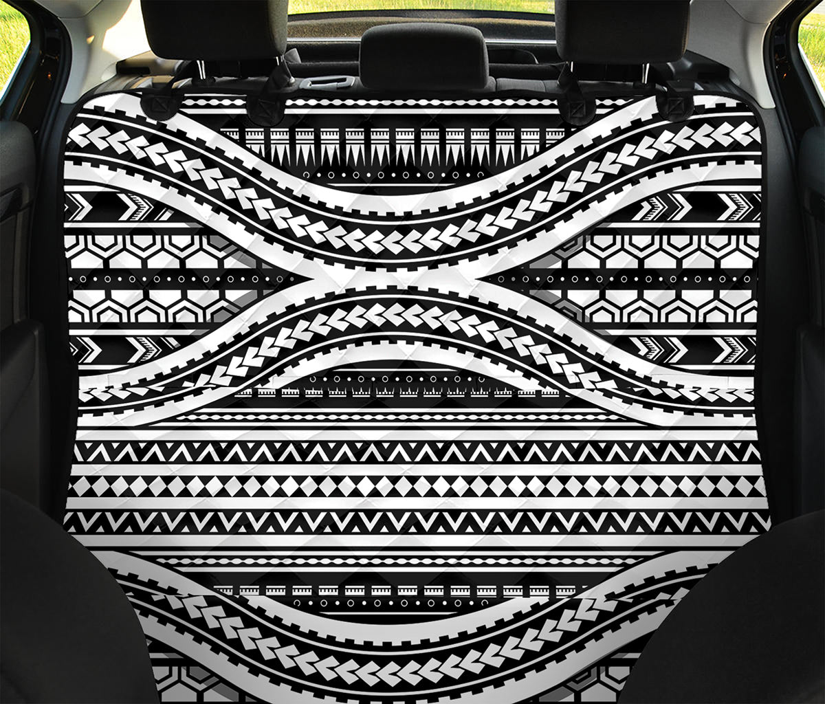 Maori Tattoo Polynesian Tribal Print Pet Car Back Seat Cover