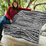 Maori Tattoo Polynesian Tribal Print Quilt