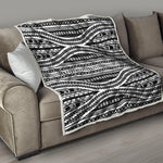 Maori Tattoo Polynesian Tribal Print Quilt