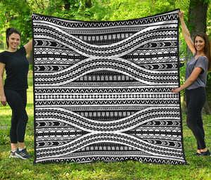 Maori Tattoo Polynesian Tribal Print Quilt