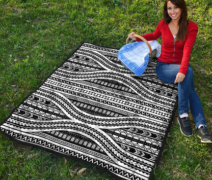 Maori Tattoo Polynesian Tribal Print Quilt