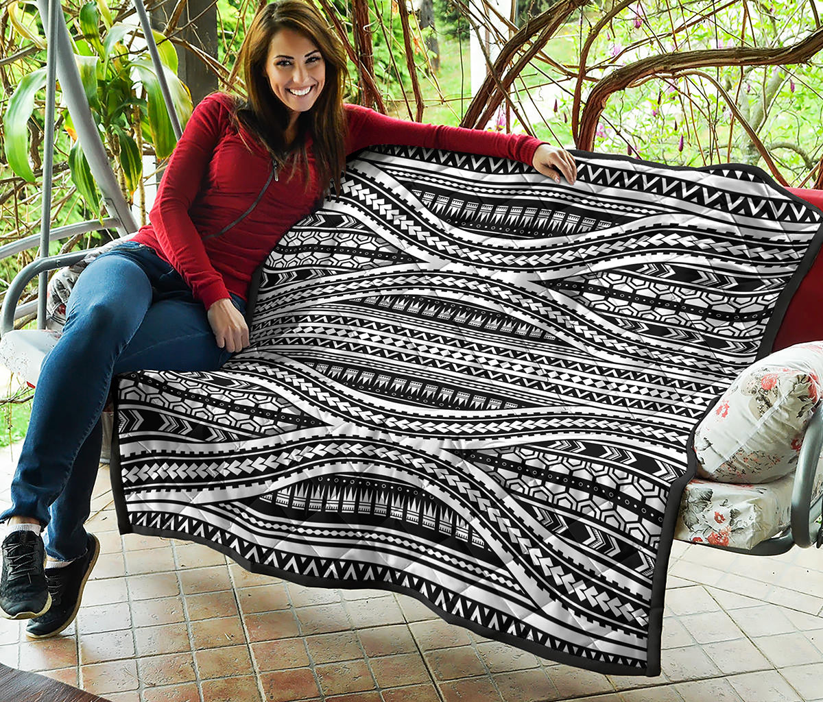 Maori Tattoo Polynesian Tribal Print Quilt