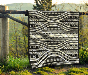 Maori Tattoo Polynesian Tribal Print Quilt