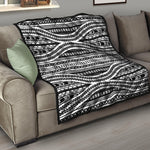 Maori Tattoo Polynesian Tribal Print Quilt