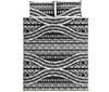 Maori Tattoo Polynesian Tribal Print Quilt Bed Set