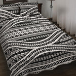 Maori Tattoo Polynesian Tribal Print Quilt Bed Set