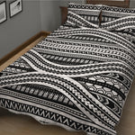 Maori Tattoo Polynesian Tribal Print Quilt Bed Set