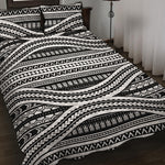 Maori Tattoo Polynesian Tribal Print Quilt Bed Set