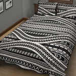 Maori Tattoo Polynesian Tribal Print Quilt Bed Set