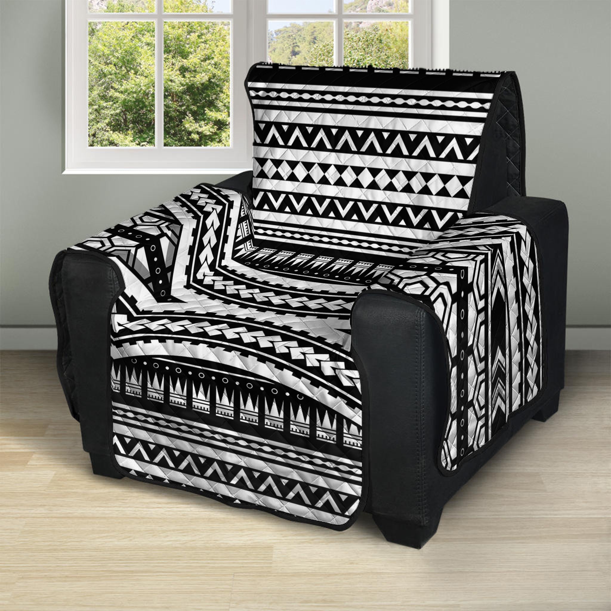 Maori Tattoo Polynesian Tribal Print Recliner Protector