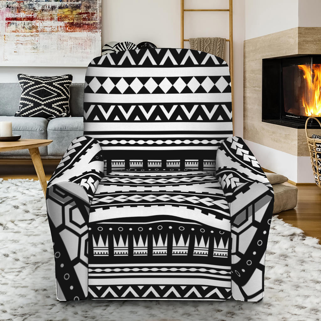 Maori Tattoo Polynesian Tribal Print Recliner Slipcover