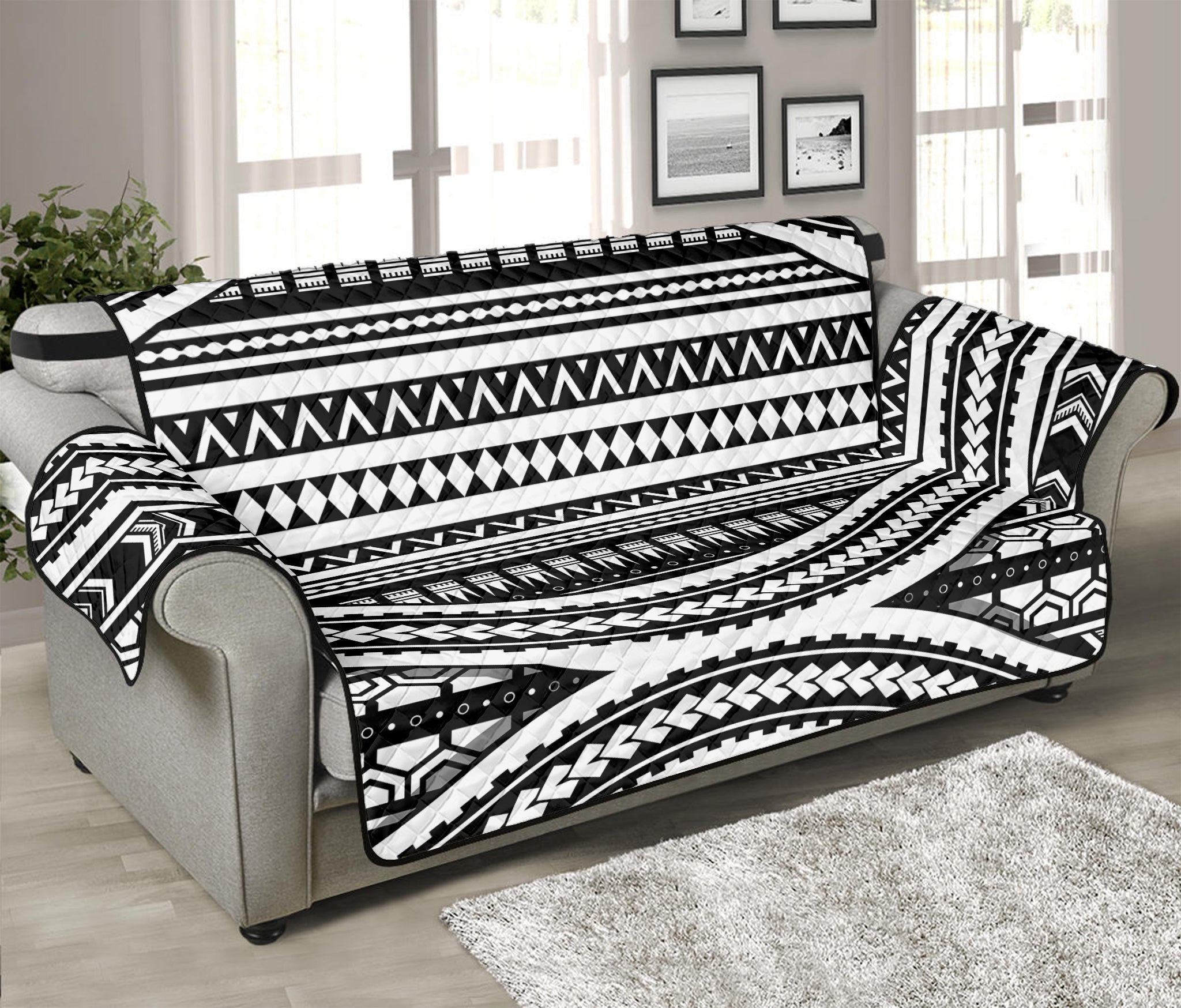 Maori Tattoo Polynesian Tribal Print Sofa Protector