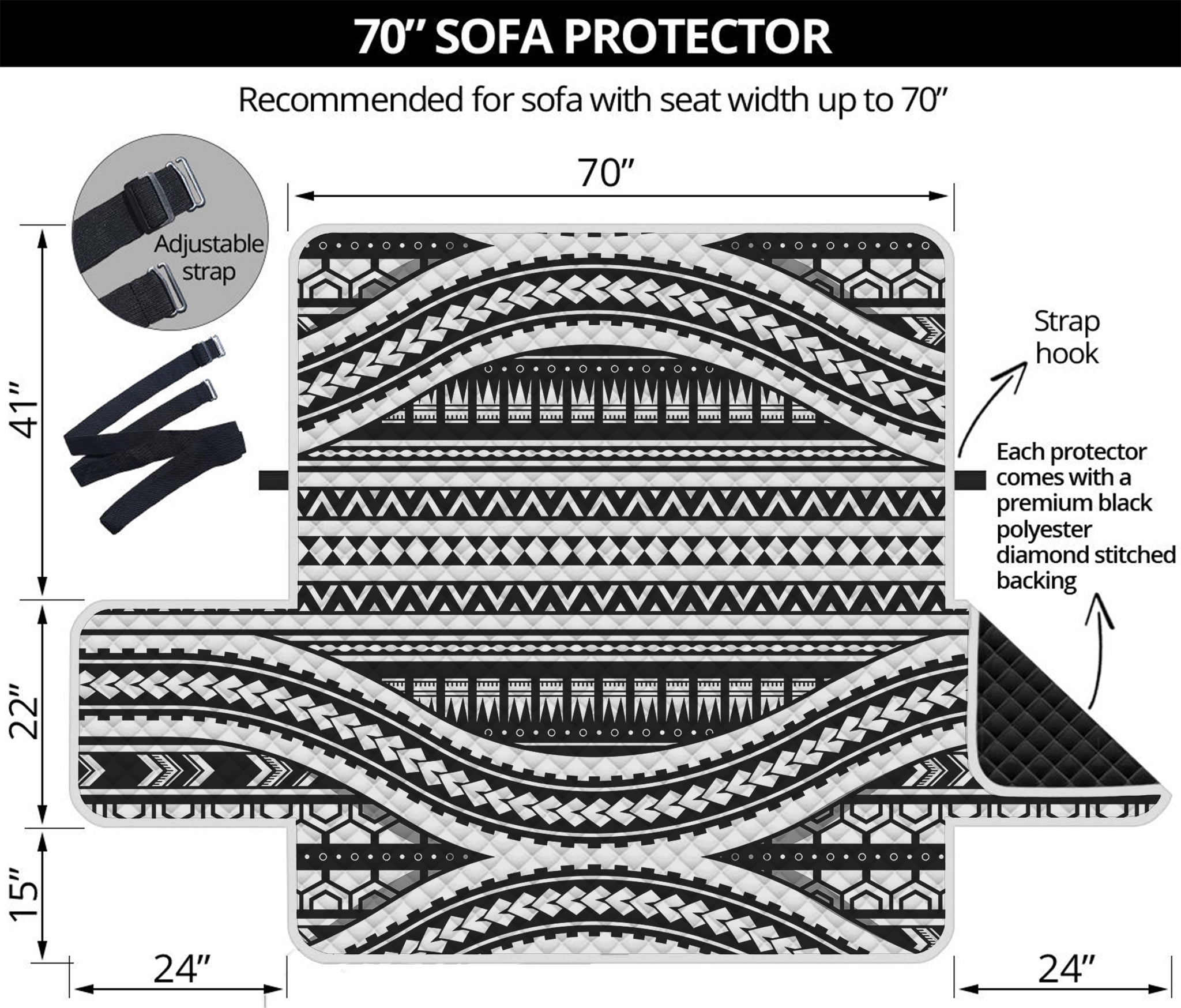 Maori Tattoo Polynesian Tribal Print Sofa Protector