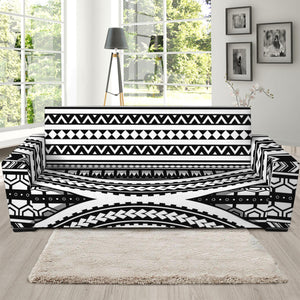 Maori Tattoo Polynesian Tribal Print Sofa Slipcover