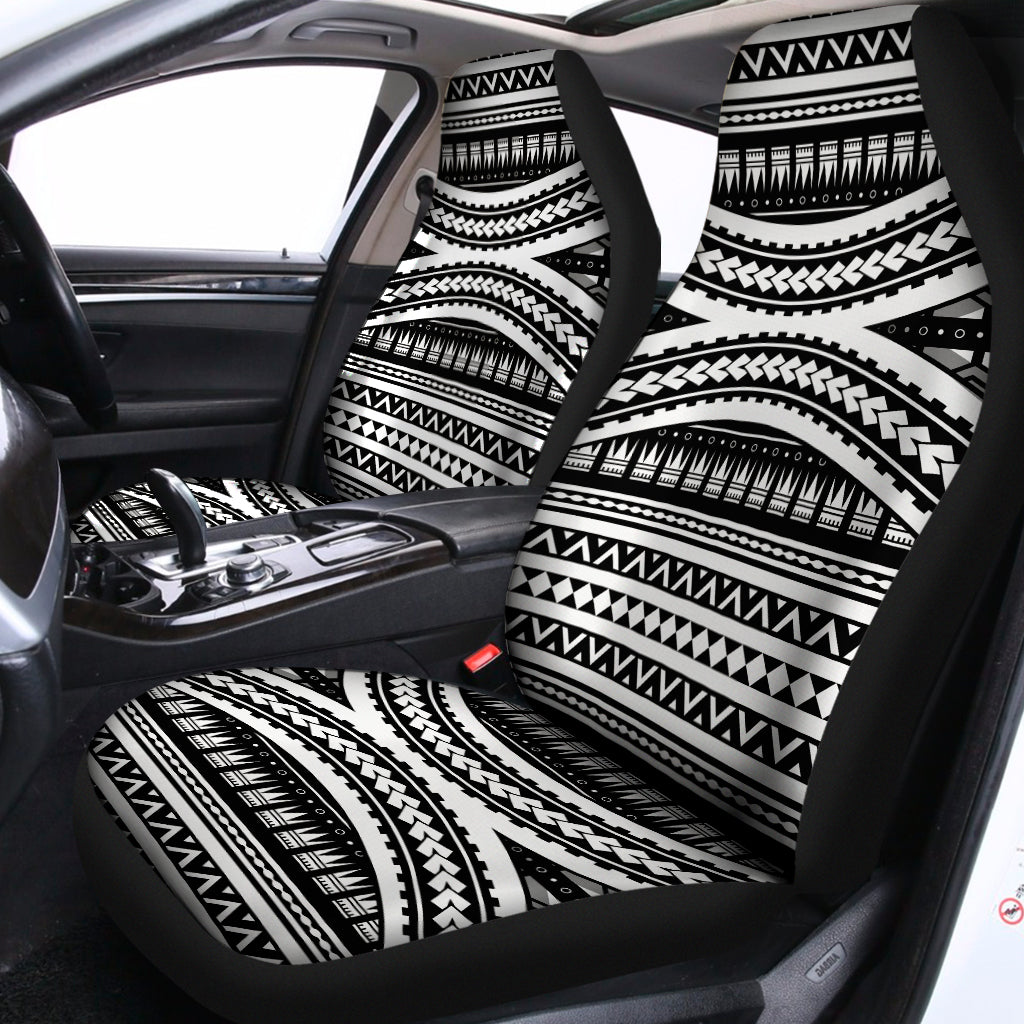 Maori Tattoo Polynesian Tribal Print Universal Fit Car Seat Covers