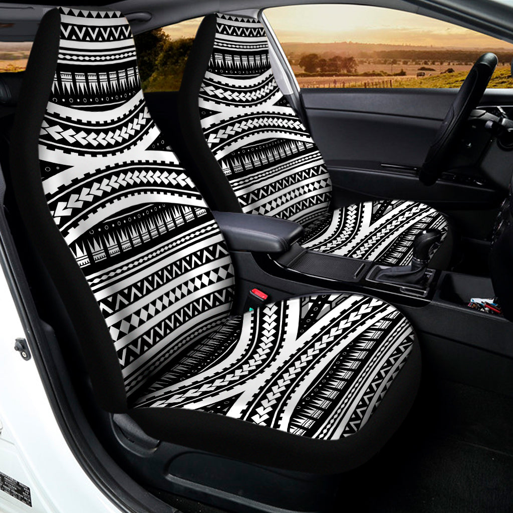 Maori Tattoo Polynesian Tribal Print Universal Fit Car Seat Covers