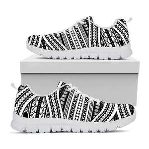 Maori Tattoo Polynesian Tribal Print White Sneakers