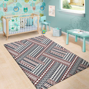 Maori Tribal Pattern Print Area Rug