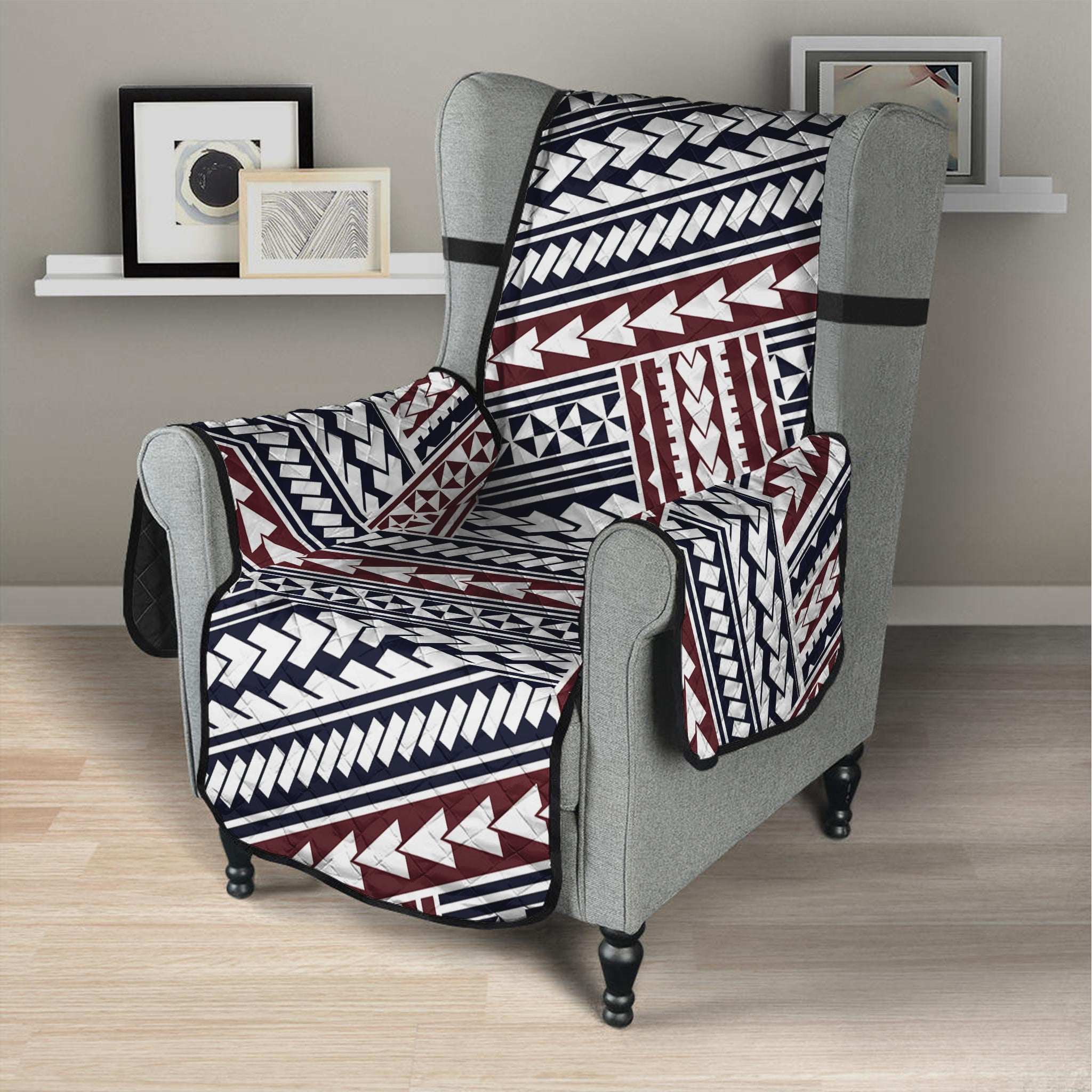 Maori Tribal Pattern Print Armchair Protector