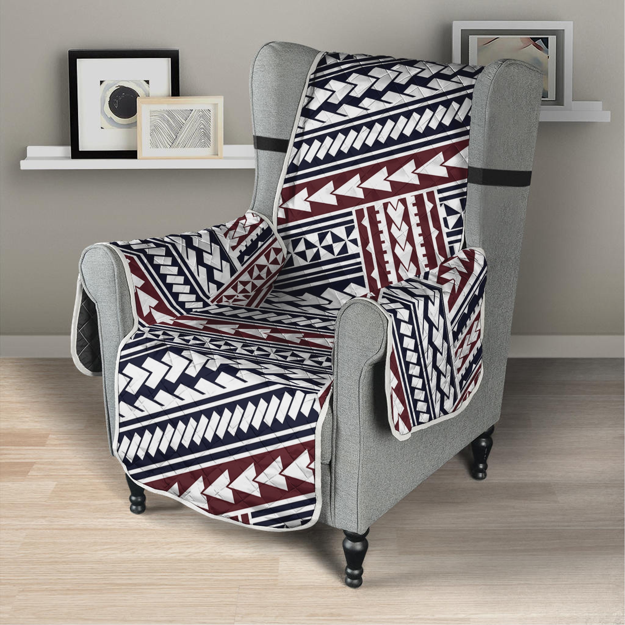 Maori Tribal Pattern Print Armchair Protector