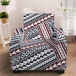 Maori Tribal Pattern Print Armchair Slipcover