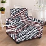 Maori Tribal Pattern Print Armchair Slipcover