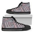 Maori Tribal Pattern Print Black High Top Sneakers
