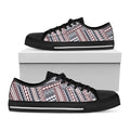 Maori Tribal Pattern Print Black Low Top Sneakers