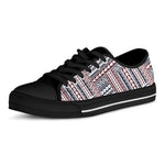 Maori Tribal Pattern Print Black Low Top Shoes