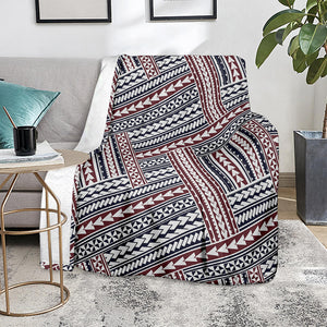 Maori Tribal Pattern Print Blanket