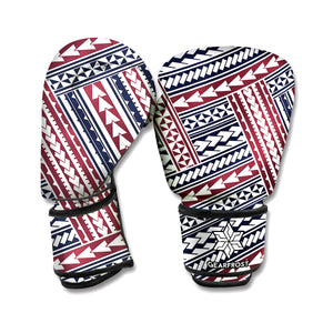 Maori Tribal Pattern Print Boxing Gloves