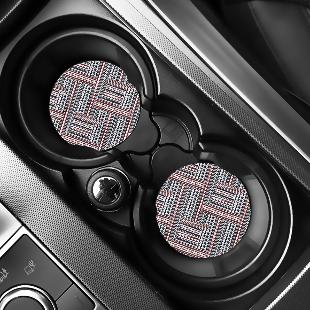 Maori Tribal Pattern Print Car Coasters