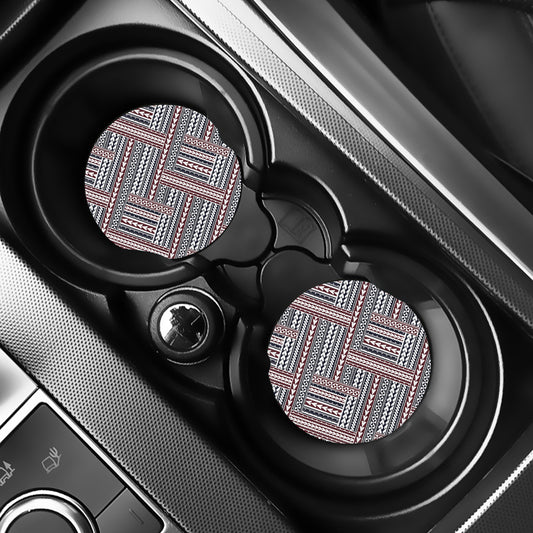 Maori Tribal Pattern Print Car Coasters