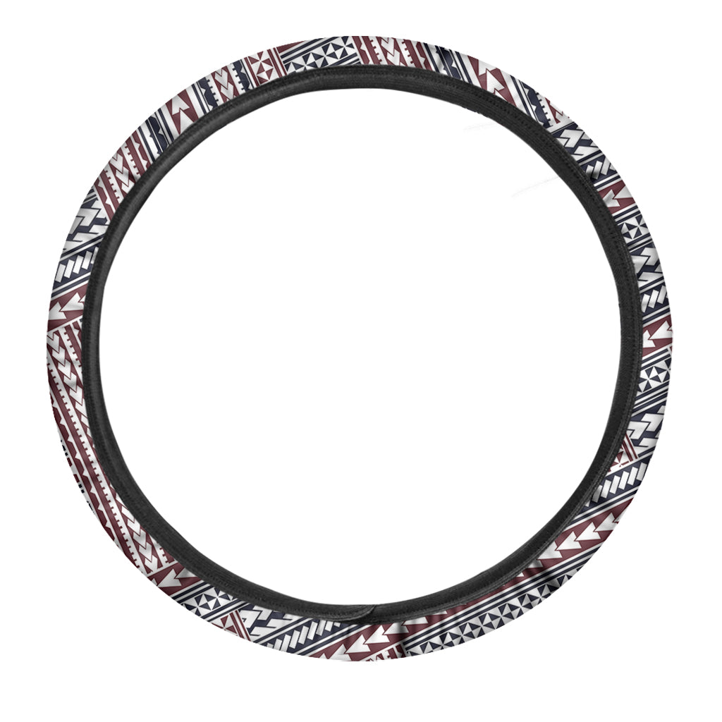 Maori Tribal Pattern Print Car Steering Wheel Cover