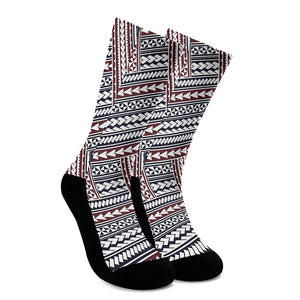Maori Tribal Pattern Print Crew Socks