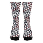 Maori Tribal Pattern Print Crew Socks