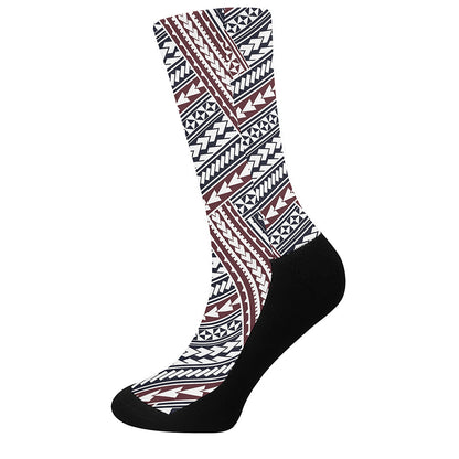 Maori Tribal Pattern Print Crew Socks
