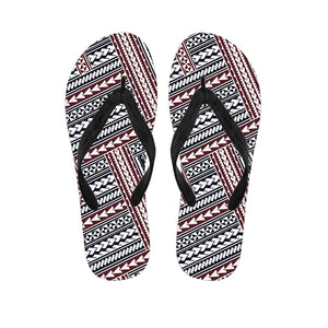 Maori Tribal Pattern Print Flip Flops