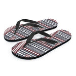 Maori Tribal Pattern Print Flip Flops