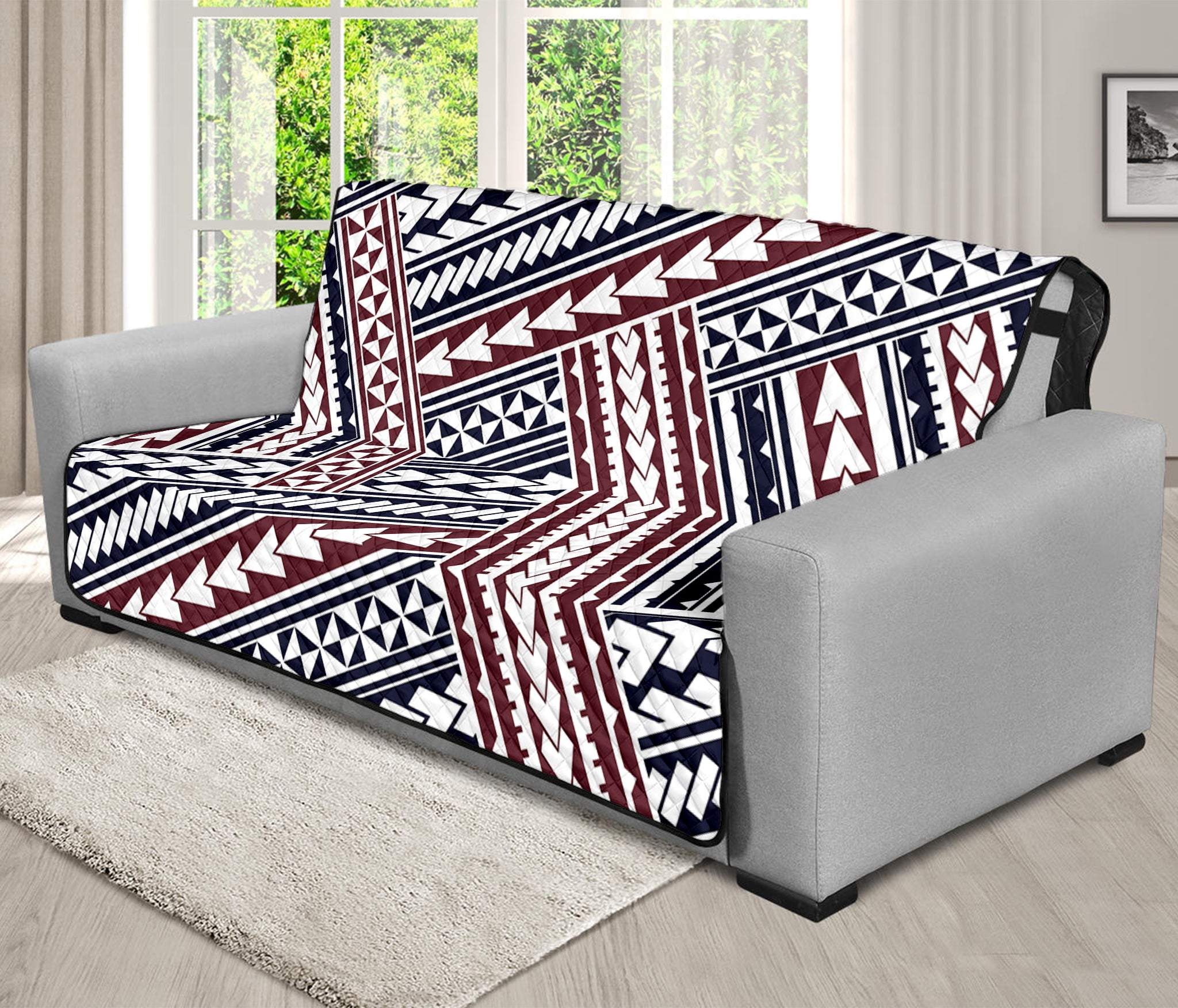 Maori Tribal Pattern Print Futon Protector