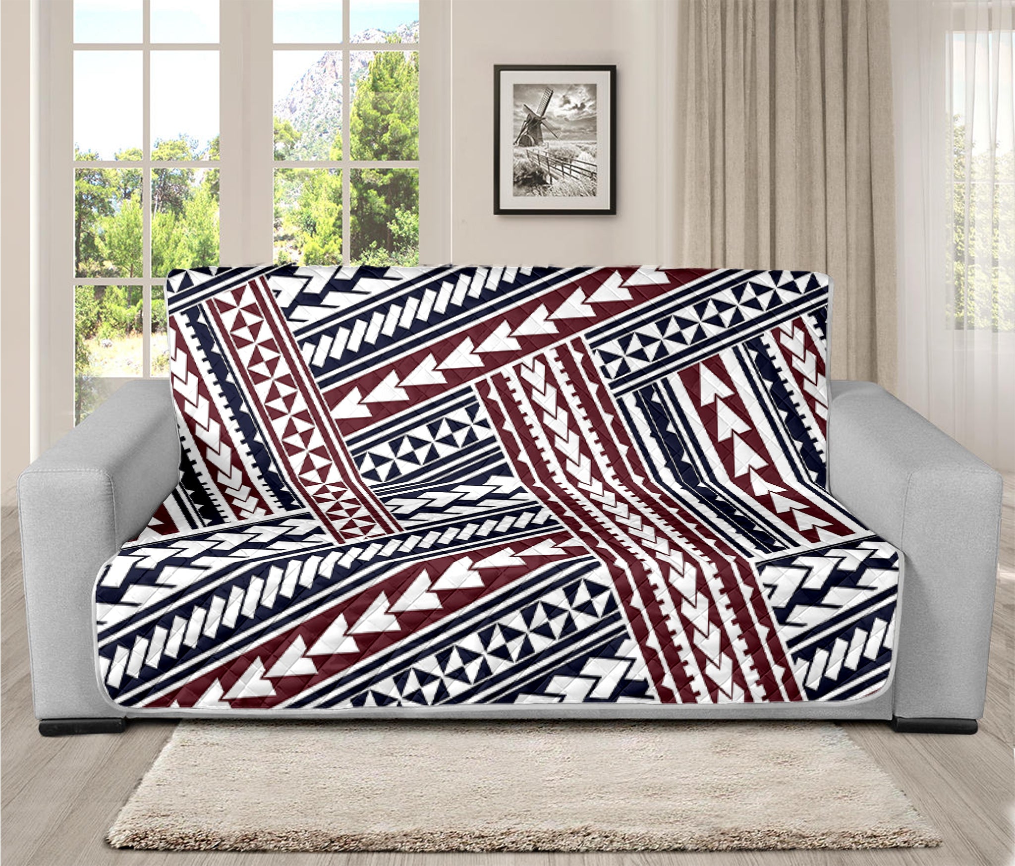 Maori Tribal Pattern Print Futon Protector