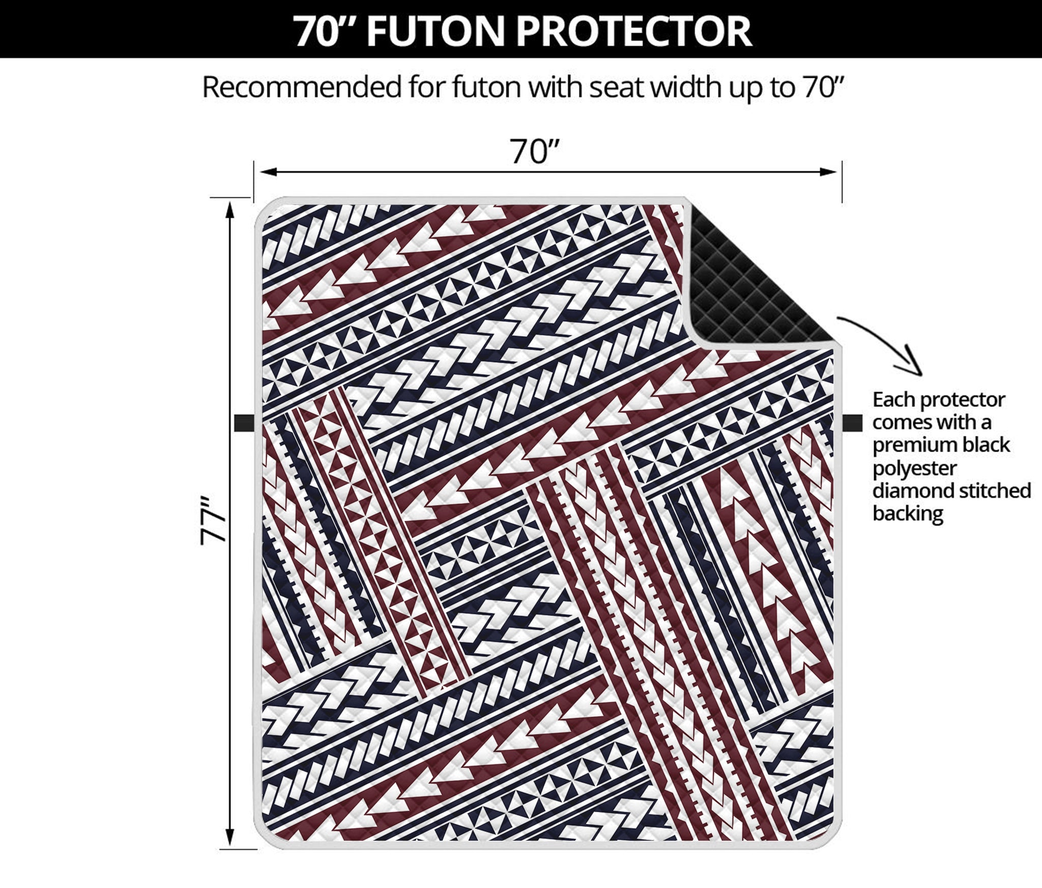 Maori Tribal Pattern Print Futon Protector