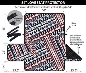 Maori Tribal Pattern Print Loveseat Protector