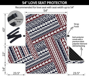 Maori Tribal Pattern Print Loveseat Protector