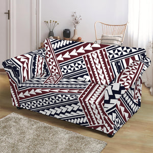 Maori Tribal Pattern Print Loveseat Slipcover