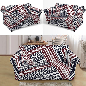 Maori Tribal Pattern Print Loveseat Slipcover