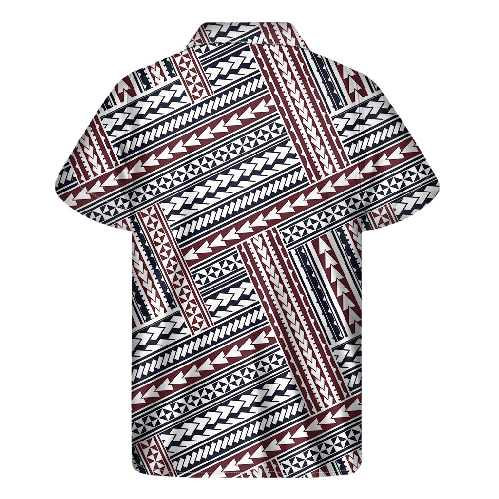 Maori Tribal Pattern Print Men's Short Sleeve Shirt