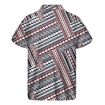 Maori Tribal Pattern Print Men's Short Sleeve Shirt