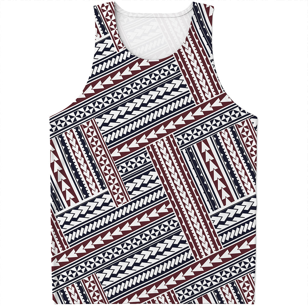 Maori Tribal Pattern Print Men's Tank Top